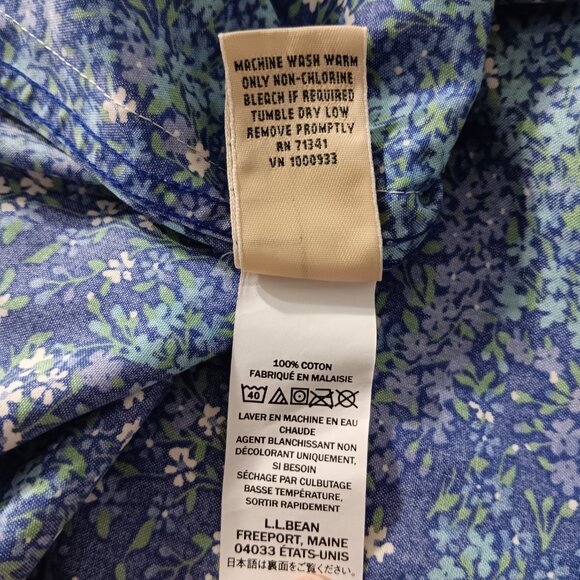 L.L. Bean Women's Cotton Button Up Shirt Blouse Long Sleeve Floral Top Size 3X - Picture 9 of 9